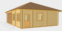 Проект 764-140 дом-баня с гаражом  8х10