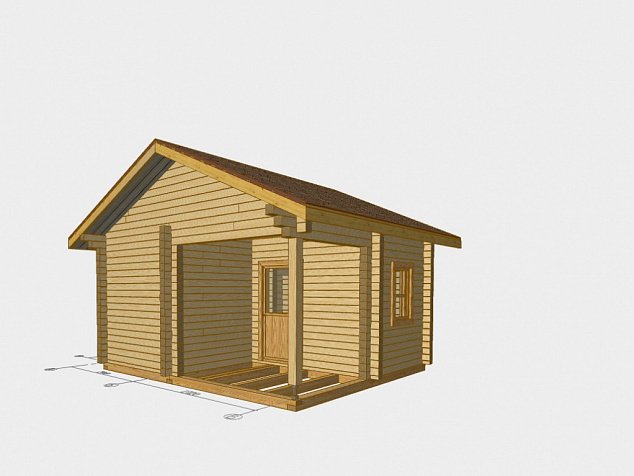 Проект 830-140 баня 4,5х5 с верандой